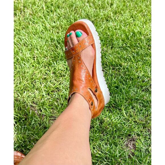 Bed Stu Soni Distressed Leather Zip Up Soni Platform Gladiator Sandal Size 9. - Picture 1 of 17